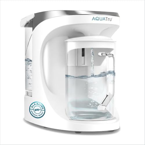 AquaTru Glass Carafe Alkaline Countertop Reverse Osmosis Water Purifier