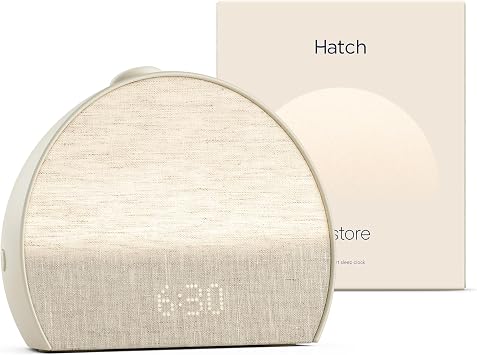 Restore 3 Sunrise Alarm Clock & Sound Machine, Smart Light (Putty) | White noise machine & sunrise alarm light, 80+ sleep sounds, screen-free bedtime routine with meditations via Hatch Sleep App