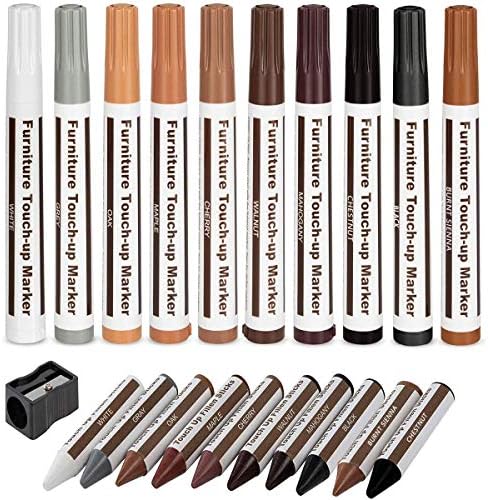 Furniture Repair Kit Wood Markers Wax Sticks, for Stains, Scratches, Wood Floors, Tables, Desks, Carpenters, Bedposts, Touch Ups, and Cover Ups (21)