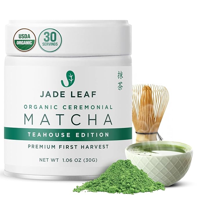 Organic Ceremonial Grade Teahouse Edition Matcha Powder - 100% Pure Japanese Premium First Harvest Green Tea for Ceremonies, Usucha, Lattes 30g / 1.06 Ounce Tin