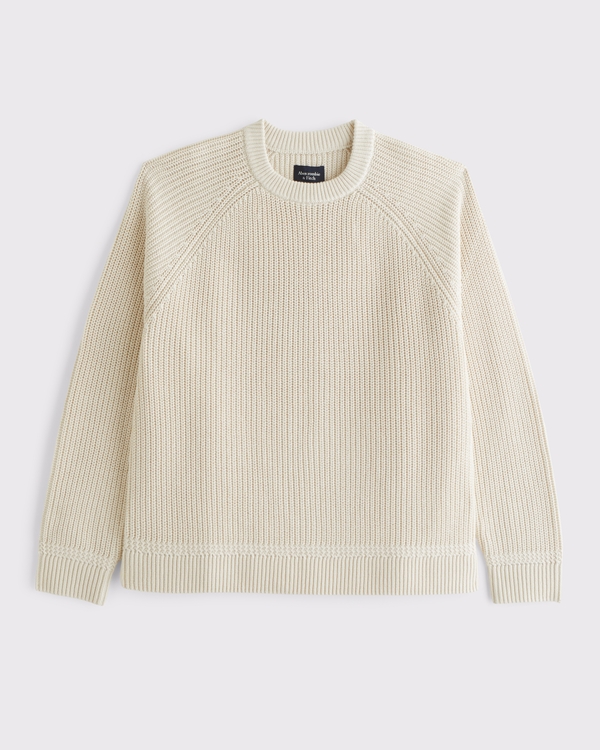 Oversized Waffle Crew Sweater