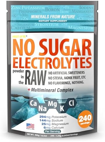 No Sugar Electrolytes Powder in the Raw | Mix in Coffee, Soup, Juice, Water, Smoothies, Broth, Anything | No Sweeteners or Flavorings | Keto & Sugar Free | Non-GMO & Vegan