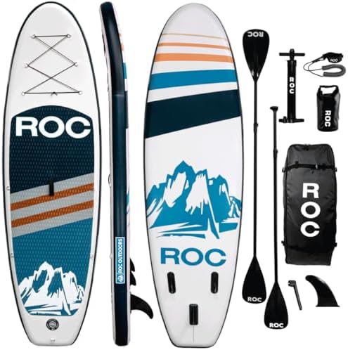 Inflatable Stand Up Paddle Board 10' 6" with Premium SUP Paddle Board Accessories, Wide Stable Design, Non-Slip Comfort Deck for Youth & Adults